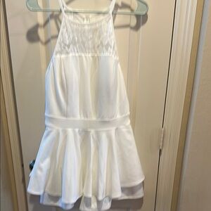 Honey and Rosie White Halter Fit and Flare Dress